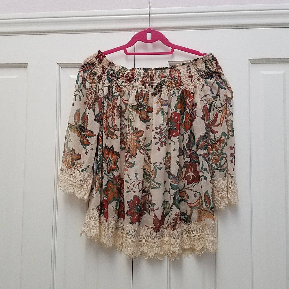 Smocked Off Shoulder Blouse